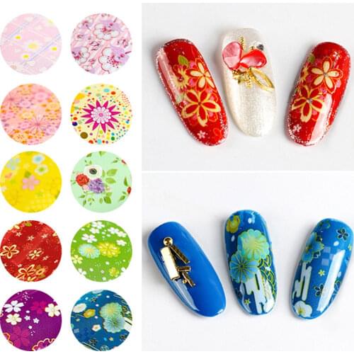 10 color flowers, nail, leaf, leaf, flower pattern, transfer, nail polish, sticker, nail art, decorative slider, applique