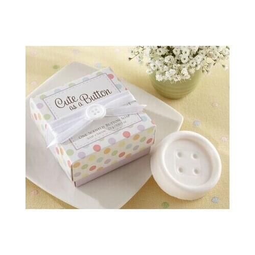 100PCS/LOT Cute as a Button Scented button Soap Baby Shower party favors gifts DHL Free shipping lin4881