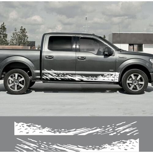 2PCS Car Vinyl Mud Splash Door Side Skirt Stickers For Ford Ranger Raptor F150 F250 F350 F450 F550 F650 F750 Pickup Accessories