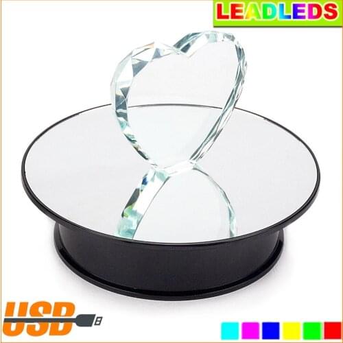 20cm High speed low speed Mirror Glass Top Rotating Rotary Display Stand Electric Turntable Show Multiple display function