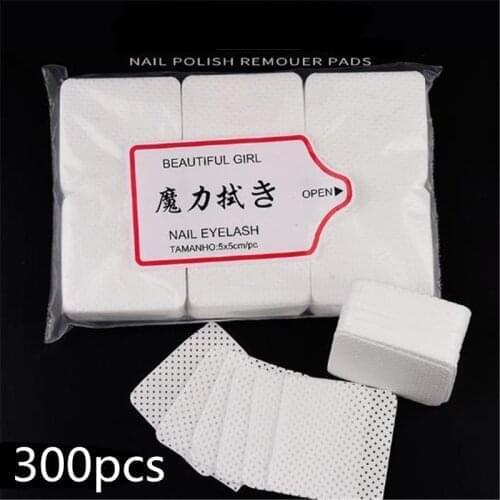 300pcs Cotton Nail Wipes Lint-Free Nail Polish Remover UV Gel Tips Remover Cleaner Paper Pad Nail Art Manicure Tool Wholesale 30