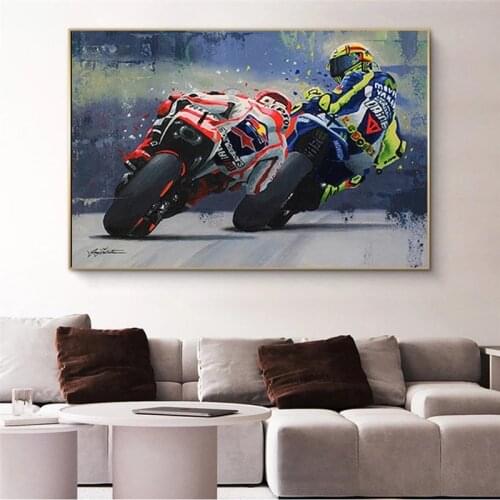 Abstract Oil Prints Poster Motorcycle Canvas Painting Posters Print Cuadros Wall Art Picture for Living Room Home Decoration
