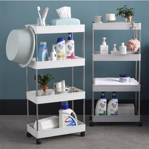 Large Kitchen Storage Shelf Space-Saving Storage Shelf Removable Assembly Plastic Bathroom Storage Shelf 2/3/4