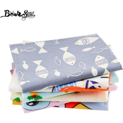 Booksew Cotton Fabric Animals 100% Cotton Anime DIY Tissu Material Telas De Algodon Para Patchwork Sewing Fabric Meter 6 Pcs/lot