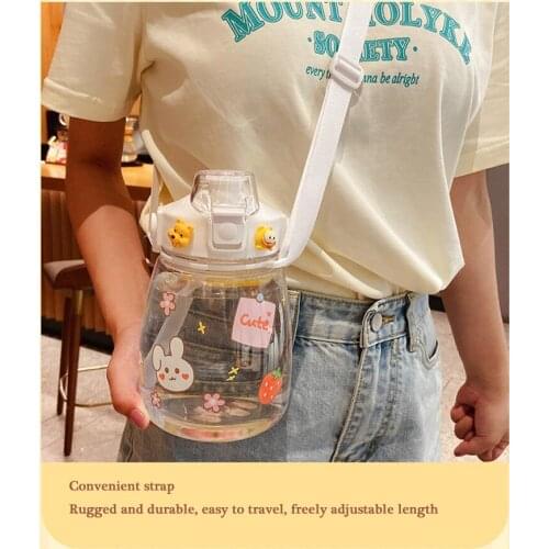 Water cup female super large capacity 1200ml with straw bottle 2020 new trendy net red pot portable cute winter and summer cup