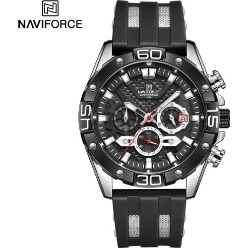 NAVIFORCE Top Brand Luxury Men Sports Military Quartz Watch Man Analog Date Clock Leather Strap Wristwatch Relogio Masculino