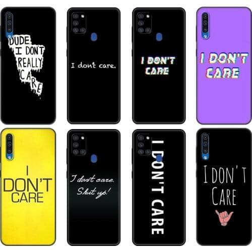 Black tpu Case For Samsung galaxy S20 /S20 PLUS/S20 ultra/S20+ /S20FE back cover I don't care Text