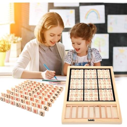 Wooden Sudoku Board Game With Number Tiles Learning Education Parent-child Interactive Puzzle Toys Cultivate Logical Thinking