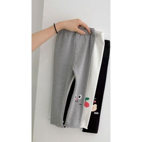 Childrens Clothing 2021 Spring and Autumn New Girls Leggings Style Korean Childrens Elastic Waist Outerwear Pants Leggings