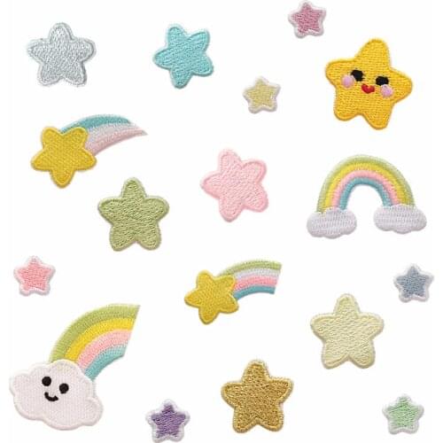 Customized Wholesale Computer Embroidered Cartoon Cloth Sticker Clothing Accessories Patch Self-Adhesive Embroidered Badge