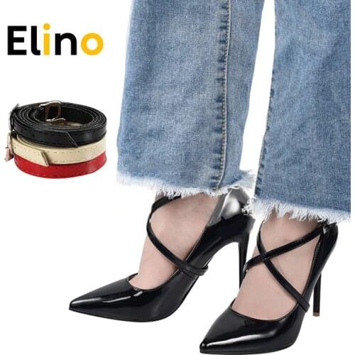 PU Leather Shoelace for Women High Heels Ankle Shoe Strap Metal Buckles Shoes Lace Tie Foot Care Accessories