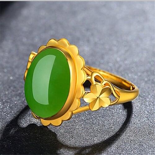 Alluvial gold ring female gold-plated copper ring opening adjustable fashion true gold plating give children