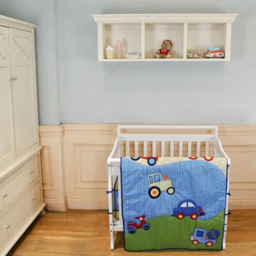 Breathable Baby Bedding Set Cotton Infant Cot Kit Washable Crib Bedding Set Summer Quit Bed Protector For Baby Bed Suit