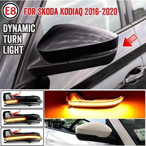 2PCS Flowing Water For Skoda Kodiaq 2016-2020 LED Dynamic Turn Signal Light Sequential Rearview Side Mirror Blinker Indicator