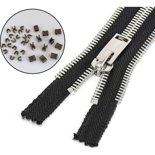 10pcs/Set 3# 5# 8# Zipper Stop Up And Down Suspension Head Stop Tail Stop U Code Zipper Repair Parts Diy Sewing Clothes Pants