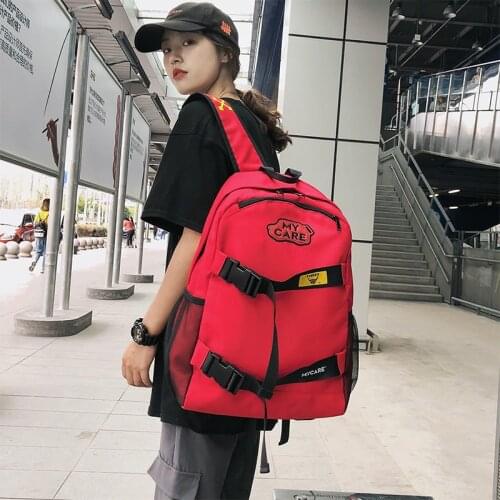Fashion Teenagers Couples Backpacks For Boy Korean Skateboard Sports Bag Large Capacity Women Rucksack Travel Back Pack Mochila