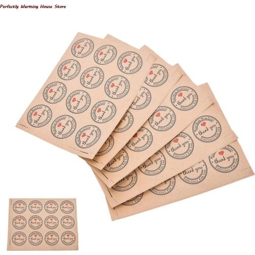 Dank U Liefde Zelfklevende Stickers Kraft Label Sticker Diameter Voor Diy Hand Made Gift /Cake/Snoep papier Tags