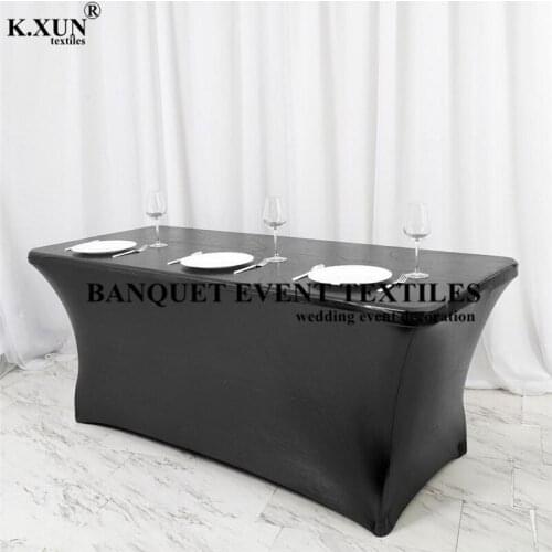 Wholesale Price Metallic Spandex Table Cover Cloth White Rectangle Tablecloth For Wedding Event Decoration