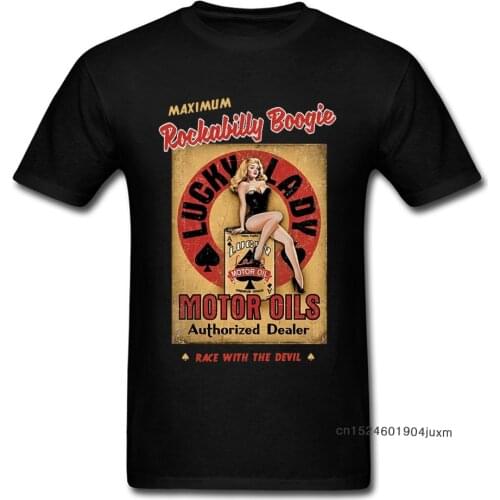 Punk T-shirt Rockabilly Boogie Tshirt Men Woman Retro Black T Shirt 80s Rock Roll Funky Streetwear Cotton Pin Up Girl Sexy Tops