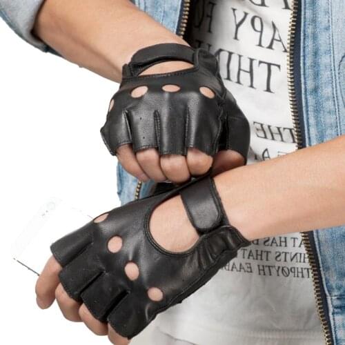 2021 real genuine cowhide leather Mens Deer skin Driving Genuine Leather Gloves Fingerless Black driver Glove Fathers Day Gift