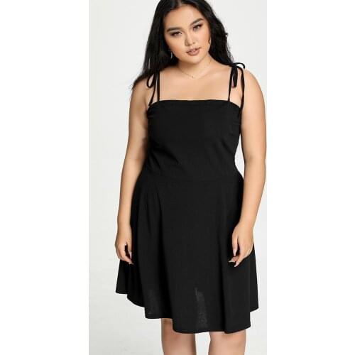 Sexy Spaghetti Strap Dress Plus Size 4XL Black Elegant Open Back Backless Dresses Women Party Sundress Female Clothing