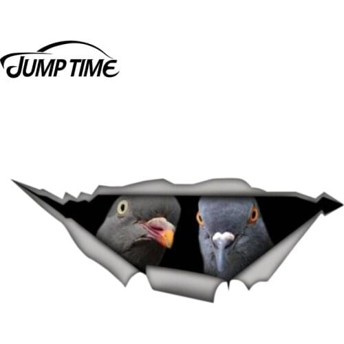 Jump Time 13cm x 4.8cm Pigeon car decal Laptop Decal 3D Pet Graphic Vinyl Decal Car Window Laptop Bumper Car Stickers