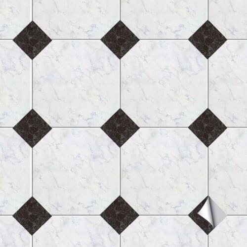 Funlife Self-Adhesive Diagonal Floor Tile Seam Stickers,Marble Retro DIY Tile Sticker,Waterproof Floor Sticker For Living Room