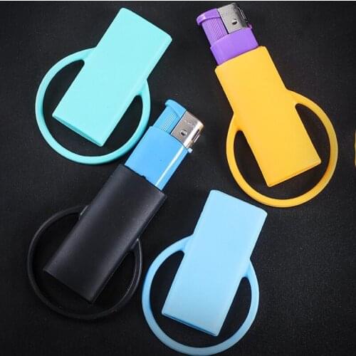 Silicone Lighter Case Portable Cigarette Cover Nonslip Lighter Casing Protector Smoking Accessories For Men Women Multi-color