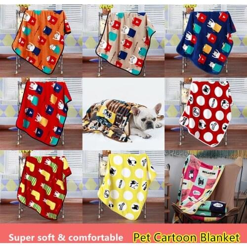 Warm Soft Coral Fleece Pet Dog Cat Bed Mat Cute Animal Printed Thicken Blanket Cover For Small Medium Large Cat Kitten Puppy Dog