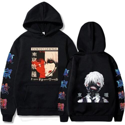 Tokyo Ghoul Print Hoodie Sweatshirt Harajuku Anime Halloween Autumn Winter Men Women Unisex Loog Sleeve