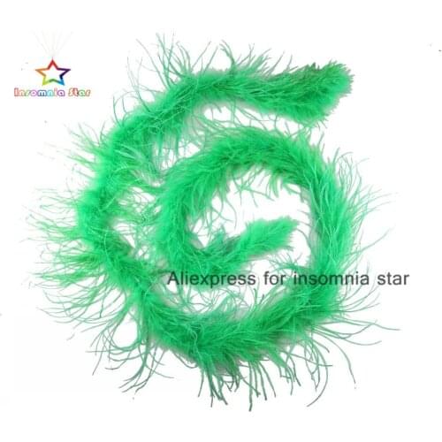 Top 2Meter green Ostrich Feather Plume Boas Scarf Handcraft for Crafts for Wedding Decoration Dance Performance Handcrafts