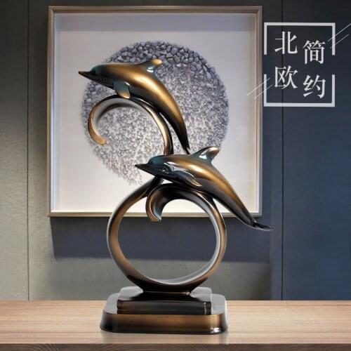 Decoration Craft Dolphins Ornaments Home Accessories Living Room Modern Minimalist Creative Resin Crafts Furnishings Decor