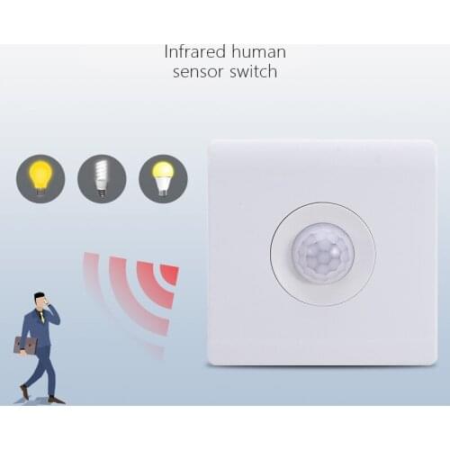 Sound Light Control Switch Time Delay Wall Switch Wall Mounted PIR Sensor Infrared Switch Module Body Motion Sensor Delay Switch