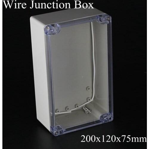200x120x75mm ABS IP65 Waterproof Plastic Wire Junction Box Transparent Enclosure Clear Project Case Electronic Terminal