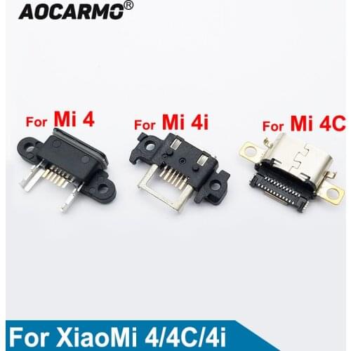 Aocarmo 2Pcs Type-C Charging Port Connector USB Charge Dock Jack For XiaoMi 4/4C/4i Mi4 mi4