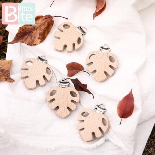 1pc Baby Wooden Teether Pacifier Clip Beech Turtle Leaf Wooden Blank Rodent Nipple Holder ChildrenS Goods Newborn Soother Clasp