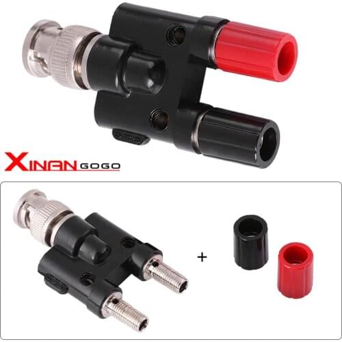 1pcs BNC Male Plug to 2X 4mm Dual Banana Female Jack Socket Binding Post RF Coax Coaxial Splitter Connector Adapter Adapter