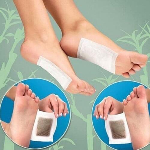 10Pcs/Set Detox Foot Pads Bamboo Vinegar Natural Herbal Toxins Cleansing Adhesive Patches Plaster Improve Sleep Feet Stickers