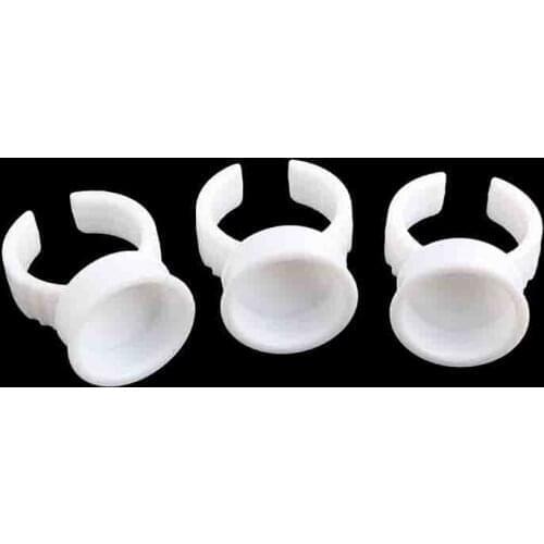 100pcs Medium Wholesale Plastic White Tattoo Ink Ring For Eyebrow Permanent Makeup Medium Size Tattoo Ink Holders Tattoo Supplie