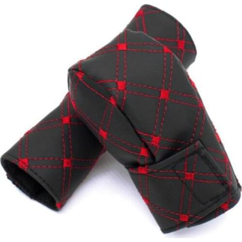 2PCS/Lot Hand Brake Case Gear shift Cover Car Set Interior Fittings Accessories Black Red Strap & Black White Strap 2019