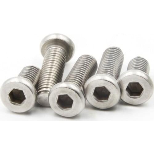 304 Stainless Steel Furniture Hardware Flat Cap Screws Flat Round Head Six - Angle Screws M8*16/20...../100/110/120