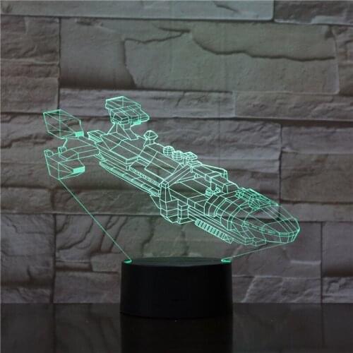 3D Visual Cool Cargo Ship LED Night Light 7 Colors Changing Acrylic Boat Table Lamp USB Lighting Children Gifts Home Decor 1752