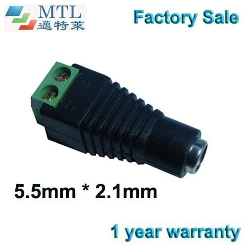 5.5mm*2.1mm female DC connector, DC jack connector, 100 pcs/lot, for LED strip, CCTV camera power adaptor, factory wholesale