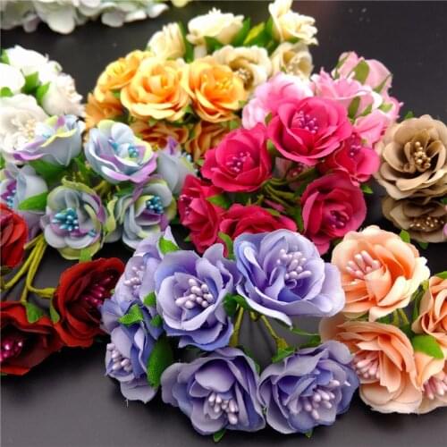 60 pcs/set Handmade Diy Accessories Garland Creative Wedding Candy Box Decoration Material Camellia Fake Flower Simulation Rose