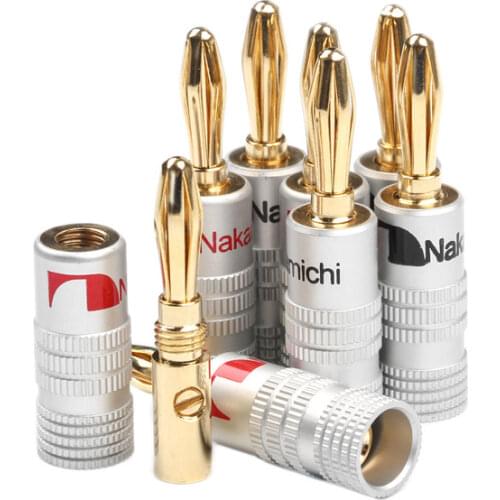 8pcs Banana Plugs Nakamichi 4mm Banana Plug For Video Speaker Adapter Audio Wire Cable Connector