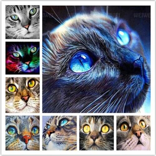 Animals Cat Eyes 5D DIY Diamond Painting Kits for Adults Full Drill Diamond Embroidery Cross Stitch Mosaic Rhinestones for Home