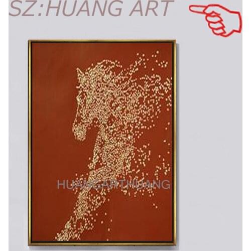 Frameless 100% Handpainted High Quality Modern Wall Art On Canvas Animal Oil Painting Horse Hang Pictures For Room Decor