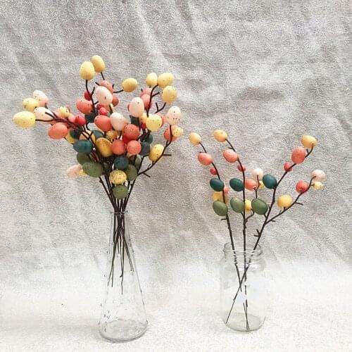 Easter Eggs Tree Artificial Plant Branch with Painting Bird Eggs DIY Easter for Home Decor Party Festival Wedding Party Decor