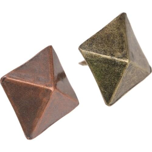 50Pcs Square Nails Conical tachas Tacks Upholstery Antique Bronze/Brass Studs Leather DIY Furniture Home Decoration 19x19x21mm