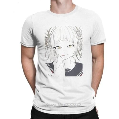 Himiko Toga Leisure My Hero Academia T Shirt Mens Short Sleeved o-neck Tees Cotton Anime Manga Kawaii T-Shirt Harajuku
